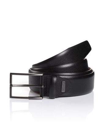 Monti Lederg&uuml;rtel MONTI BORDEAUX, Herren, Gr. 11,5, schwarz, Rindsleder, G&uuml;rtel Lederg&uuml;rtel, leicht matt, elegant, mit Logo