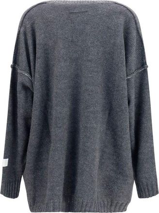 Maison Margiela Womens Gray Marabou Sweatshirt Clothing