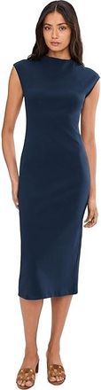 Vince Camuto Mock Neck Drop Shoulder Midi Dress Womens Dress Classic Navy : XL, Cotton/Spandex