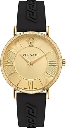 Versace Eternal Herenhorloge Zwart Goud - Dames - Horloges - Geel - ONE Size - Accessoires