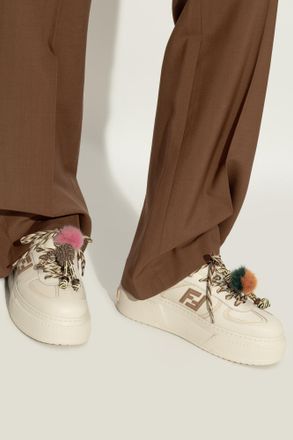 Fendi Sport Shoes Match On Platform, Womens, Cream