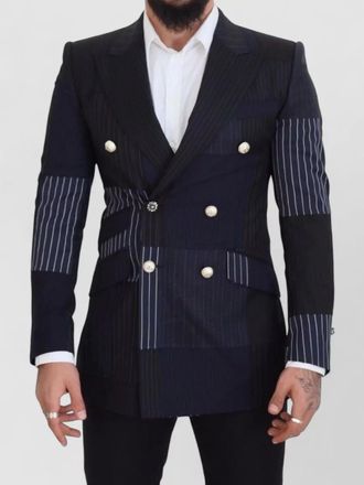 Dolce & Gabbana silk patchwork double-breasted blazer