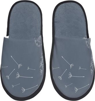 Generic Slippers For Men White Dandelion Print House Slippers For Women Casual Anti-Skid Home Shoes, For Travel, Hotel, Home, L