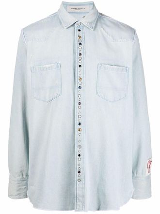 Golden Goose Golden Collection bleached denim shirt - Blue
