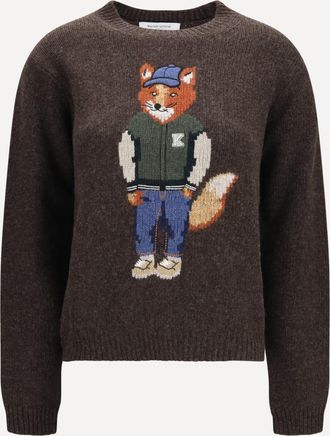 Maison Kitsun&eacute; Dressed Fox wool-blend Sweater Female L