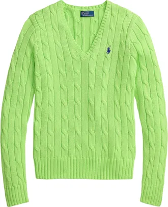 Polo Ralph Lauren Lime Green Kimberly Pullover Cotton Sweater