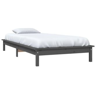 Berkfield Home Beautiful Bed Frame Grey 90x190 cm Single Solid Wood Pine