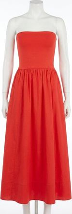 Z Supply Womens Sunsought Strapless Midi Dress In Lychee