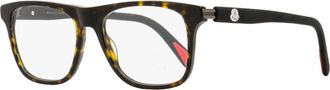 Moncler Mens Rectangular Eyeglasses ML5161 052 Havana 54mm