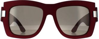 Gucci Vierkant Dames Rood met Zilvergrijs met Licht Zilver Spiegel GG1688S