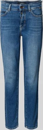 Marc Cain Jeans mit 5-Pocket-Design in Bleu Melange, Gr&ouml;&szlig;e 34