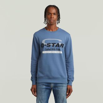 G-Star Mens G-Star RAW Center Chest Logo Sweater - Navy Cotton - Size X-Large