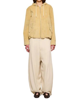 OOF Wear Beige Velluto Laminato Cropped Parka