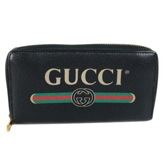 Gucci Pre-owned Lange portemonnee (bi-fold) - unisex - Vintage Accessoires - Zwart - ONE Size - Leer - Vintage