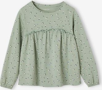 Vertbaudet Mädchen Blusenshirt mit Print graugrün