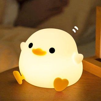 No Brand L&aacute;mpara De Noche Infantil Con Forma De Pato - Bonita - Regulable - Port&aacute;til - T&aacute;ctil - Recargable - Temporizador - Regalo Para Reci&eacute;n Nacida