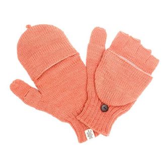 Nirvanna Designs Bryant Fingerless Gloves w/ Flap in Coral at Nordstrom