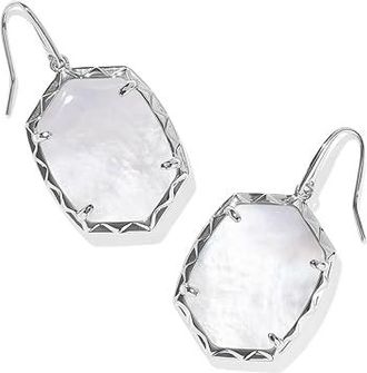 Kendra Scott Daphne Drop Womens Earrings Earring Silver Ivory Mother Of Pearl, Brass