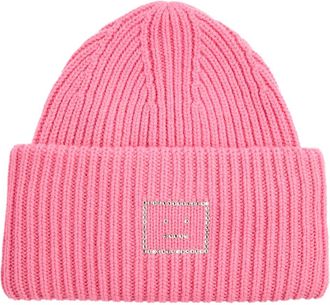 Acne Studios Logo-embellished Wool Beanie - Pink - One Size