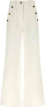 Max Mara Broeken, Dames, Wit, S, Katoen, Mxm Badesse Broek