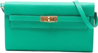 Herm&egrave;s Menthe Chevre Mysore Kelly To Go Wallet