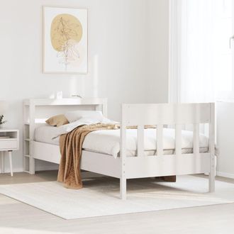 Berkfield Home Bed Frame without Mattress White 75x190 cm Small Single Solid Wood Pine