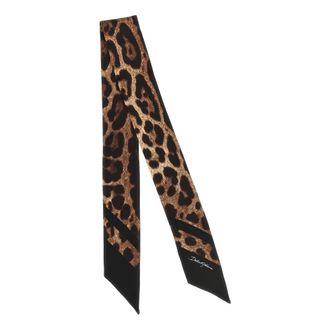 Dolce & Gabbana Silk Twill Bandeau - female - Dolce & Gabbana - Silk Scarves - Brown - ONE SIZE - Accessories