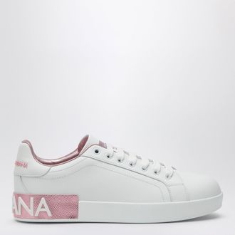 Dolce & Gabbana Sneakers Portofino bianca/rosa in pelle