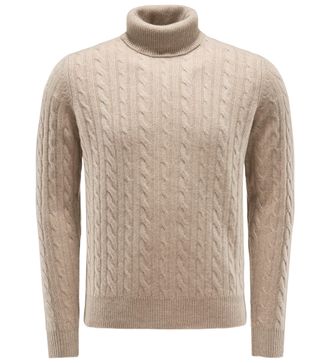 Braun Hamburg Men - Cashmere turtleneck jumper beige