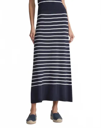 Lafayette 148 New York Stripe Skirt In Ink Multi