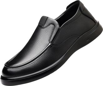 Generic Mens Leather Driving Loafers Soft Cowhide Slip On Casual Moccasins Comfortable Non Slip Flats Flexible Daily Wear Dad Shoes for Walking and Everyday U