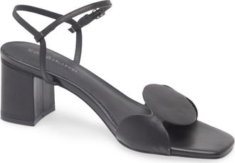 Koko + Palenki Sphere Ankle Strap Sandal in Black Leather at Nordstrom, Size 7.5
