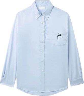 Random Identities Bra Logo Shirt met Lange Mouwen - Heren - Casual Overhemden - Blauw - M - Katoen - Overhemden