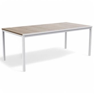 Keter Tavolo rettangolare con struttura in acciaio effetto legno per interno esterno Porto - 159x95xH75 cm