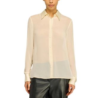 Semicouture Camisa de Georgette de Seda - Blouses & Shirts - Mujer - Beige - XS