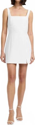 French Connection Azra Slit Front Twill Dress In Summer White