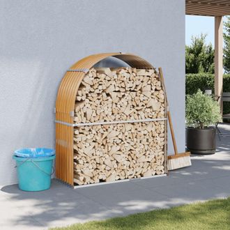 vidaXL Vidaxl - Le&ntilde;ero De Acero Galvanizado Acabado De Madera 120x45x140 Cm
