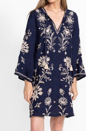 Johnny Was Danika Kimono Sleeve Relaxed Dress In Blue Night