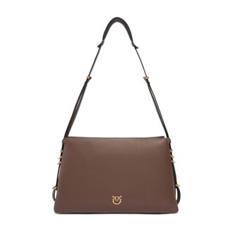 Pinko Bruine Zijde & Nylon Tassen - Dames - Schoudertassen - Bruin - ONE Size - Nylon - Tassen