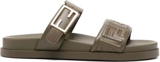 Fendi Green Logo Sandals