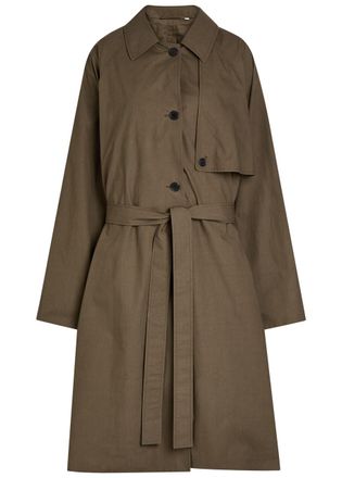 Calvin Klein Zeland Belted Cotton Trench Coat - Brown - 46 (UK14 / L)