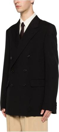 Dries Van Noten Barry 3249 M.w. Jacket - Heren - Blazers - Zwart - M - Leer - Jassen