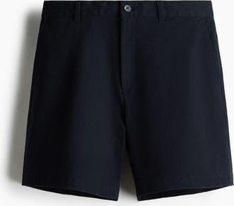 H&M Regular Fit Cotton Chino Shorts in Navy Blue at Nordstrom, Size 33