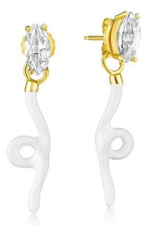 House of Frosted Brynn White Topaz Enamel Vine Drop Earrings at Nordstrom Rack