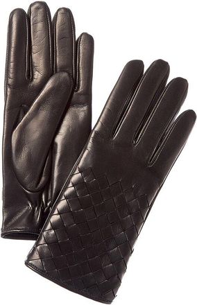 Portolano Stitching Cashmere-Lined Leather Gloves