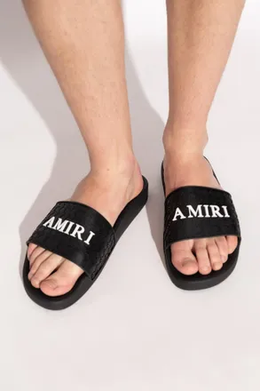 Amiri Rubber Slides With Monogram, Mens, Black