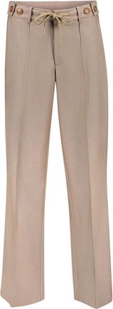 Geisha Wijde Pijpen Broek met Strikceintuur - Dames - Broeken - Beige - Maat: 2XL Viscose