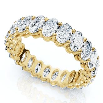 Pompeii3 5 1/2CT Oval Diamond Eternity Ring White Yellow Rose Gold or Platinum Lab Grown