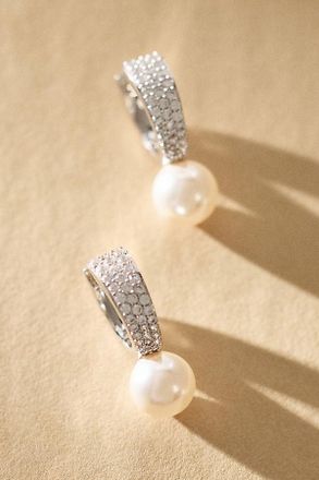 Nadri Pav&eacute; Crystal Pearl Drop Earrings