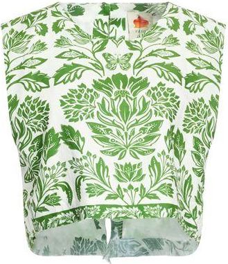 Farm Rio DELICATE TAPESTRY GREEN BLOUSE